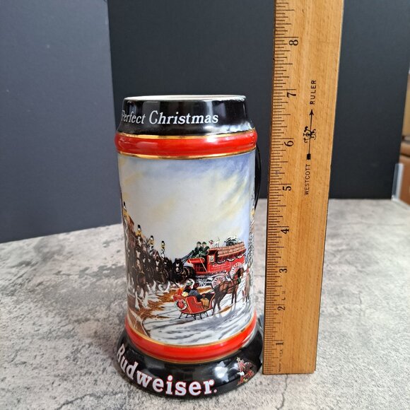 Vintage 1992 Budweiser Holiday Christmas Commemorative Beer Stein - Picture 13 of 15